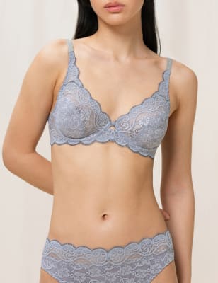 

Womens TRIUMPH Amourette 300 Lace Underwired Full Cup Bra B-G - Grey, Grey