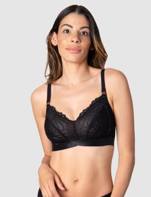 Hotmilk Womens Warrior Lace Non Wired Nursing Bra - 32B/C - Black, Black,Ivory