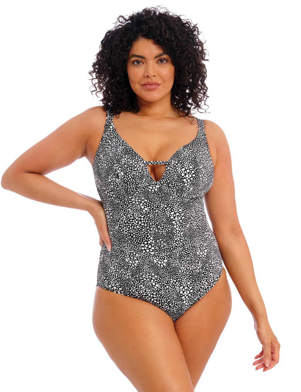 Printed Plunge Swimsuit image 1
