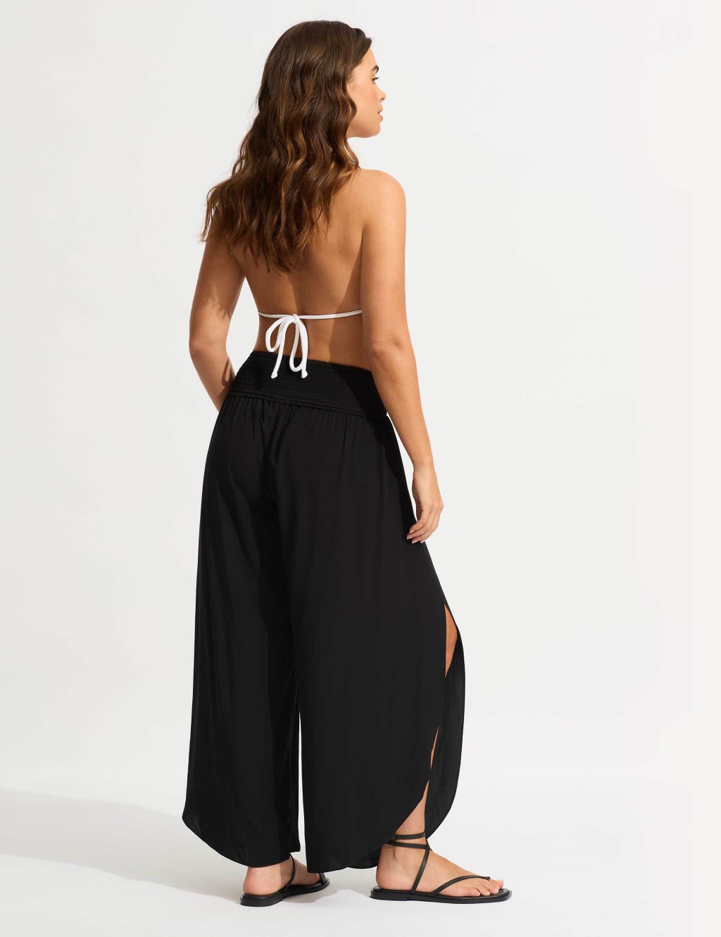 Elasticated Waist Wide Leg Trousers image 3