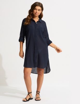 Pure Cotton Beach Cover Up Shirt