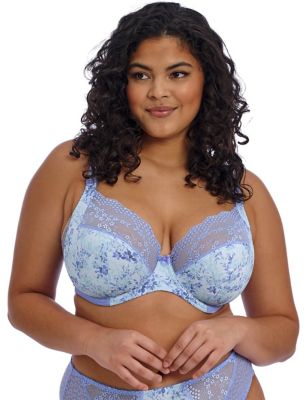 Elomi Womens Lucie Wired Plunge Bra - 44FF - Blue Mix, Blue Mix