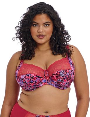 Elomi Womens Morgan Wired Bra - 36E - Red Mix, Red Mix