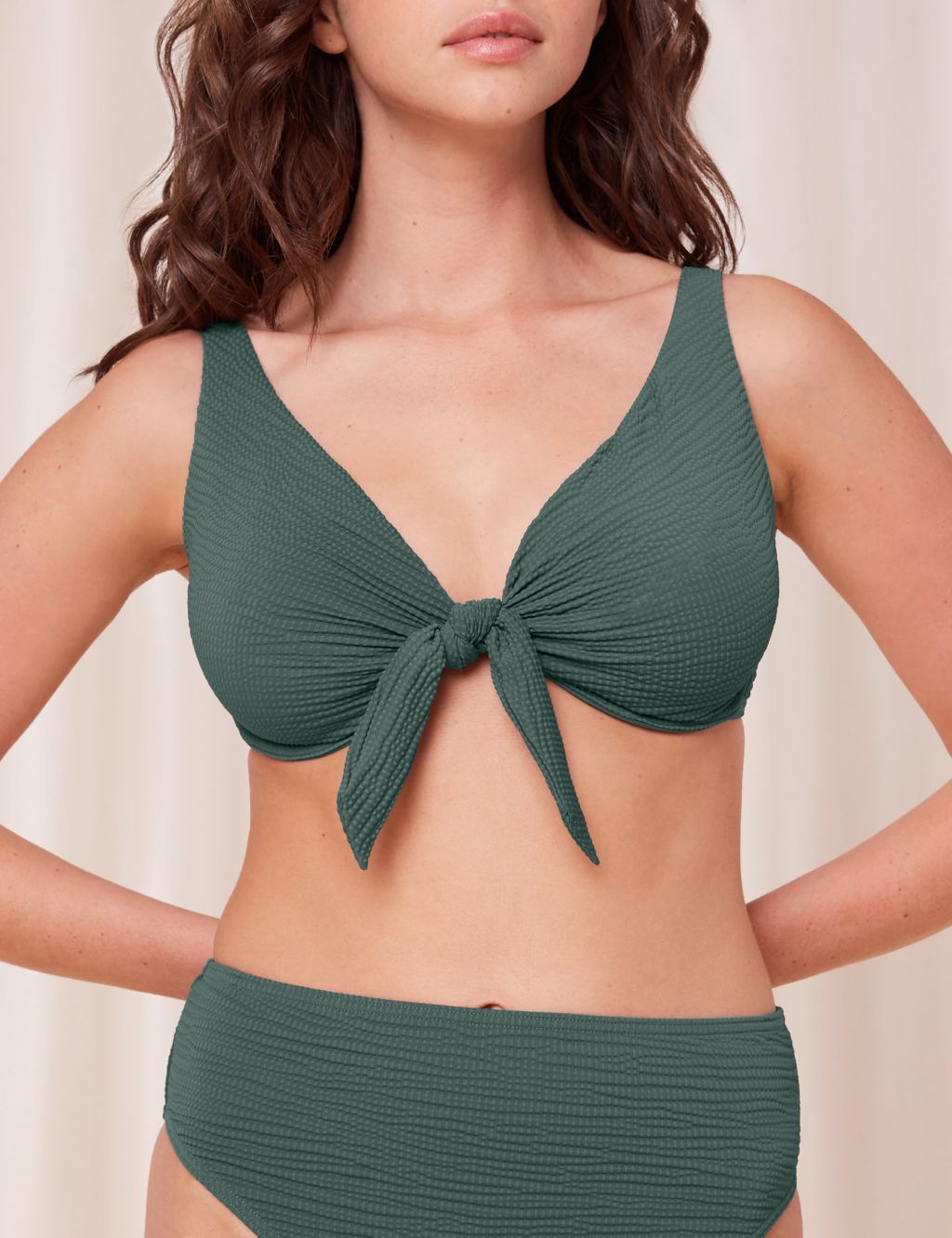 Summer Expression Textured Wired Bikini Top