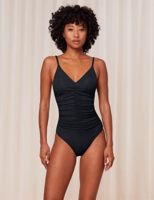Triumph Womens Summer Glow Plunge Swimsuit - 34C - Black, Black