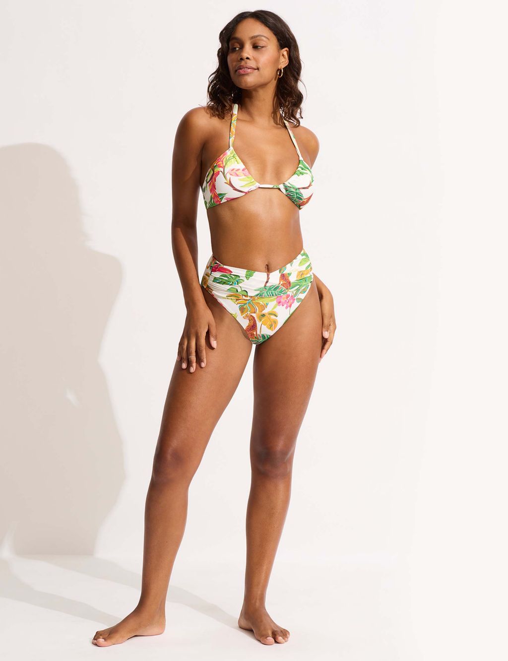 Tropica Floral High Waisted High Leg Bikini Bottoms image 4