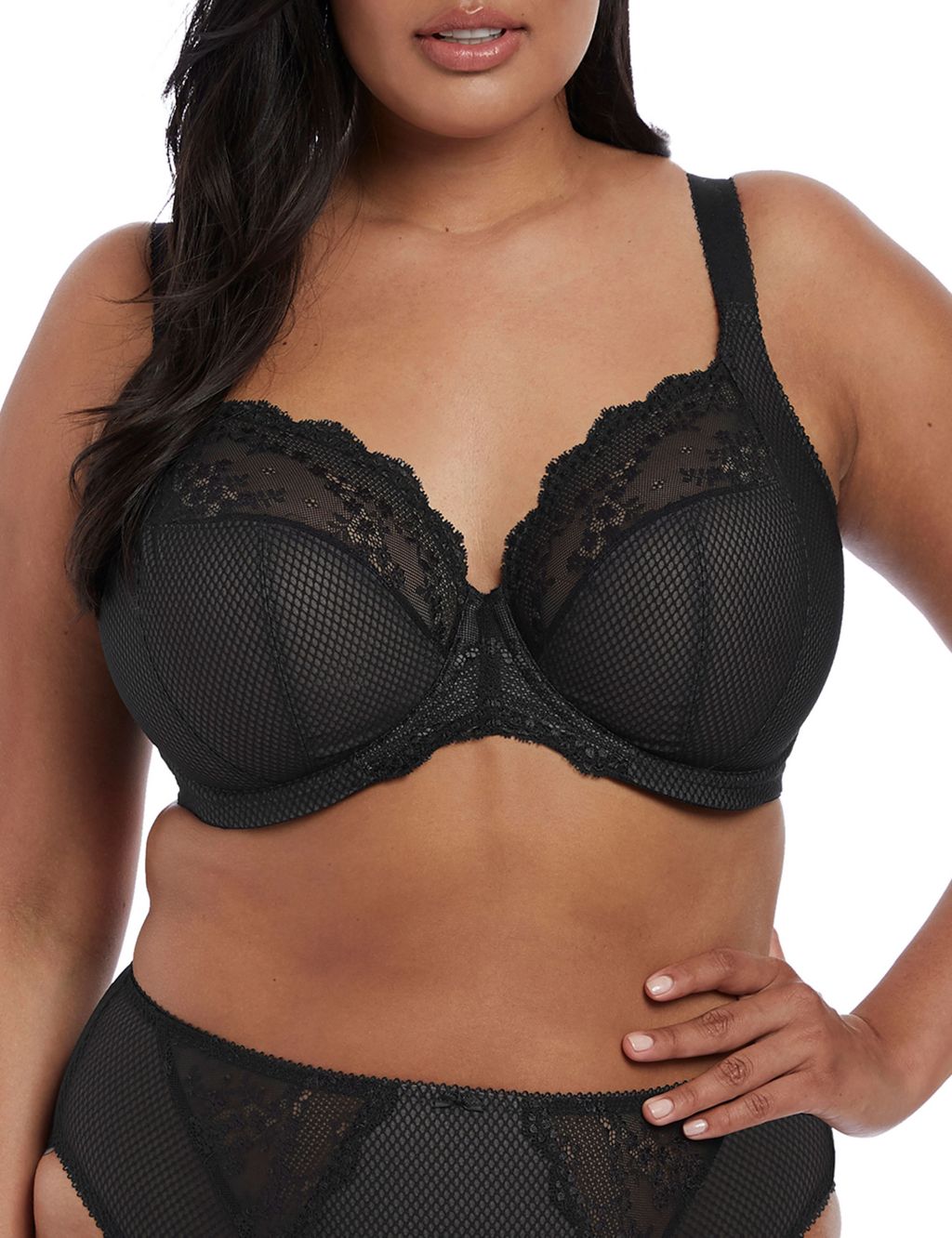 Charley Lace & Mesh Wired Plunge Bra DD-J image 3