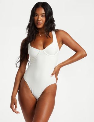 Billabong Womens Tanlines Emma Wired Padded Swimsuit - White, White