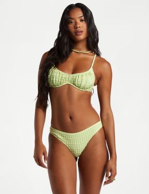 Billabong Women's Wave Check Bliss Wired Bikini Top - Green Mix, Green Mix