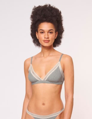 

Womens Sloggi Go Ribbed Non Wired Bralette - Grey, Grey