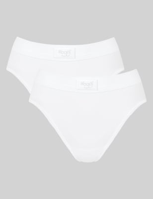 

Womens Sloggi 2pk Double Comfort Cotton Rich Full Briefs - White, White