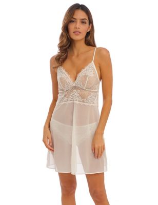 Wacoal Womens Lace Perfection Chemise - White, White