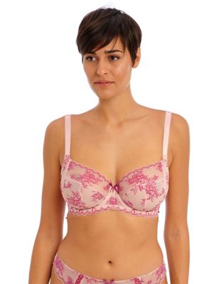 Freya Womens Offbeat Decadence Wired Side Support Bra - 30F - Pink, Pink