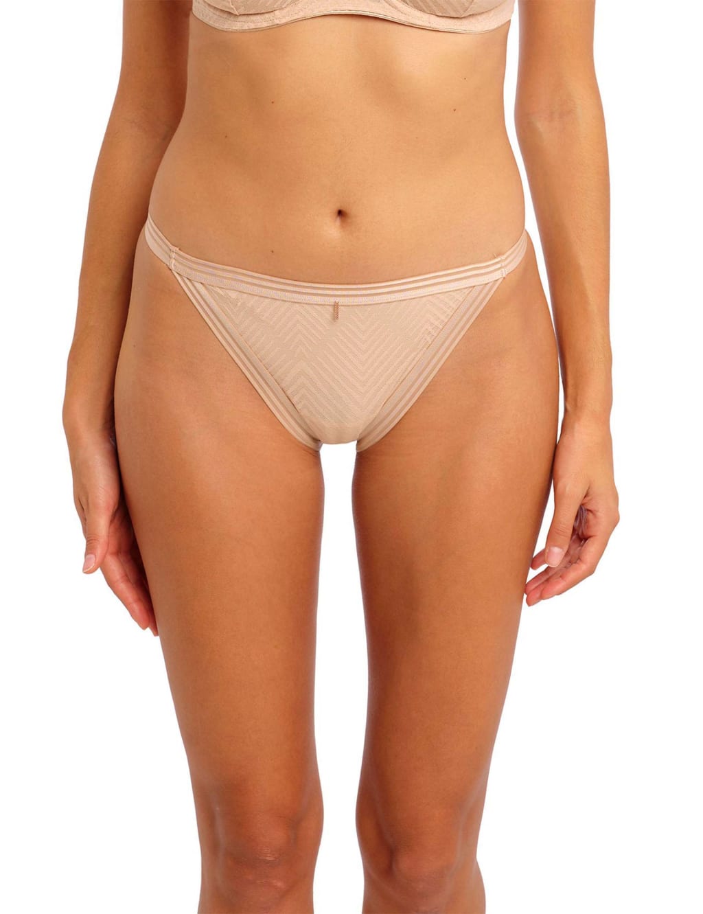 Tailored Geometric Mesh Lace Bikini Knickers image 1