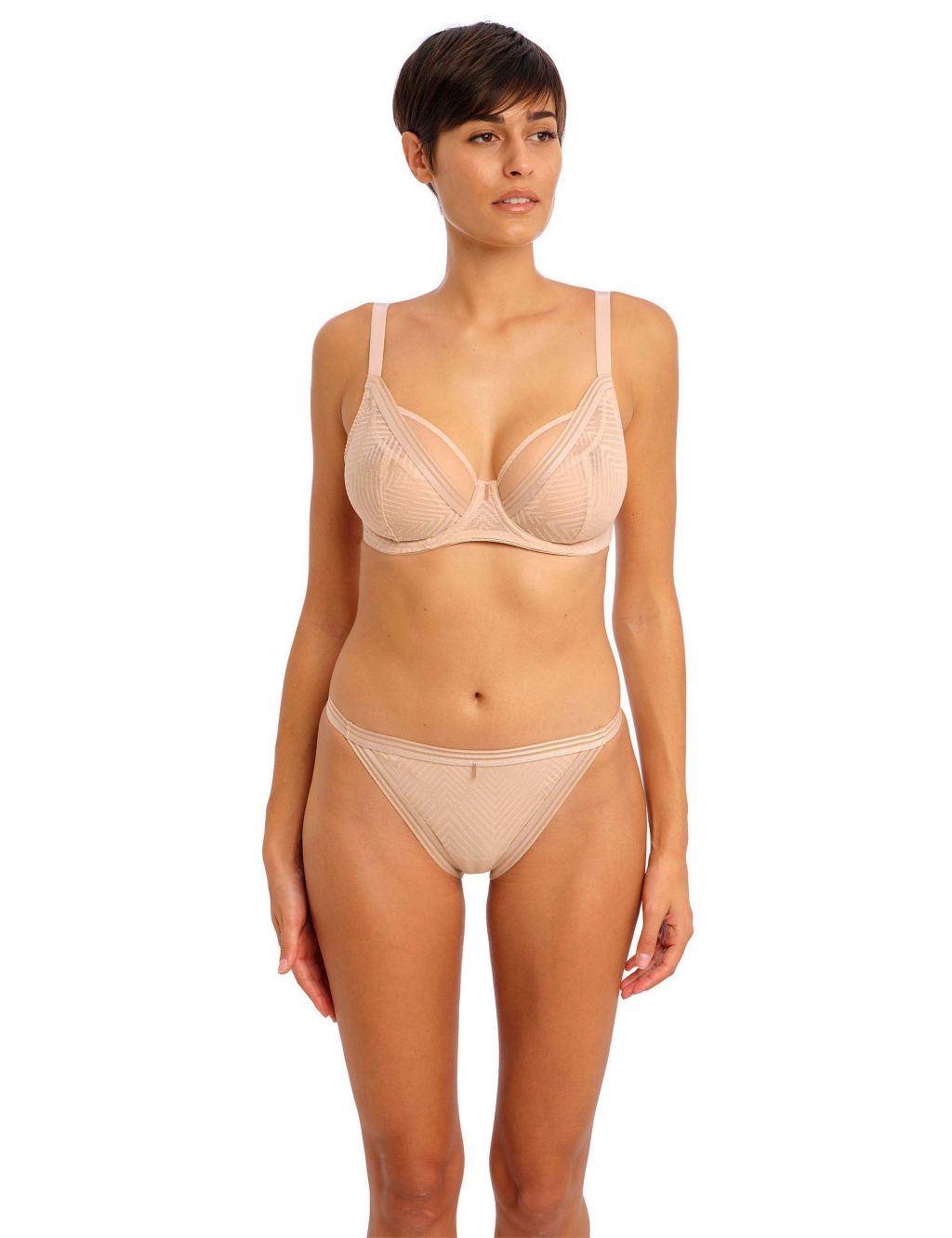 Tailored Geometric Mesh Lace Bikini Knickers image 3