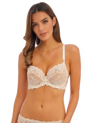 Wacoal Womens Embrace Floral Lace Wired Full Cup Bra - 32C - Beige Mix, Beige Mix,Black Mix,Purple