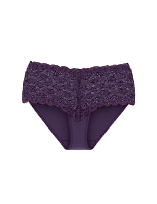 

Womens Triumph Amourette 300 All Over Lace Full Briefs - Purple, Purple