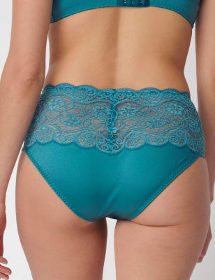 

Womens TRIUMPH Amourette 300 All Over Lace Full Briefs - Blue, Blue