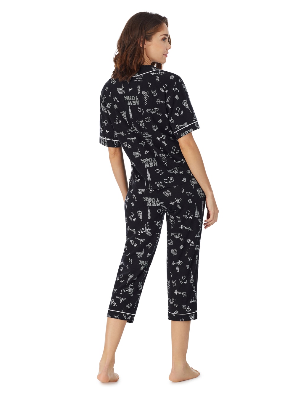 Cotton Rich Printed Cropped Pyjama Set image 2