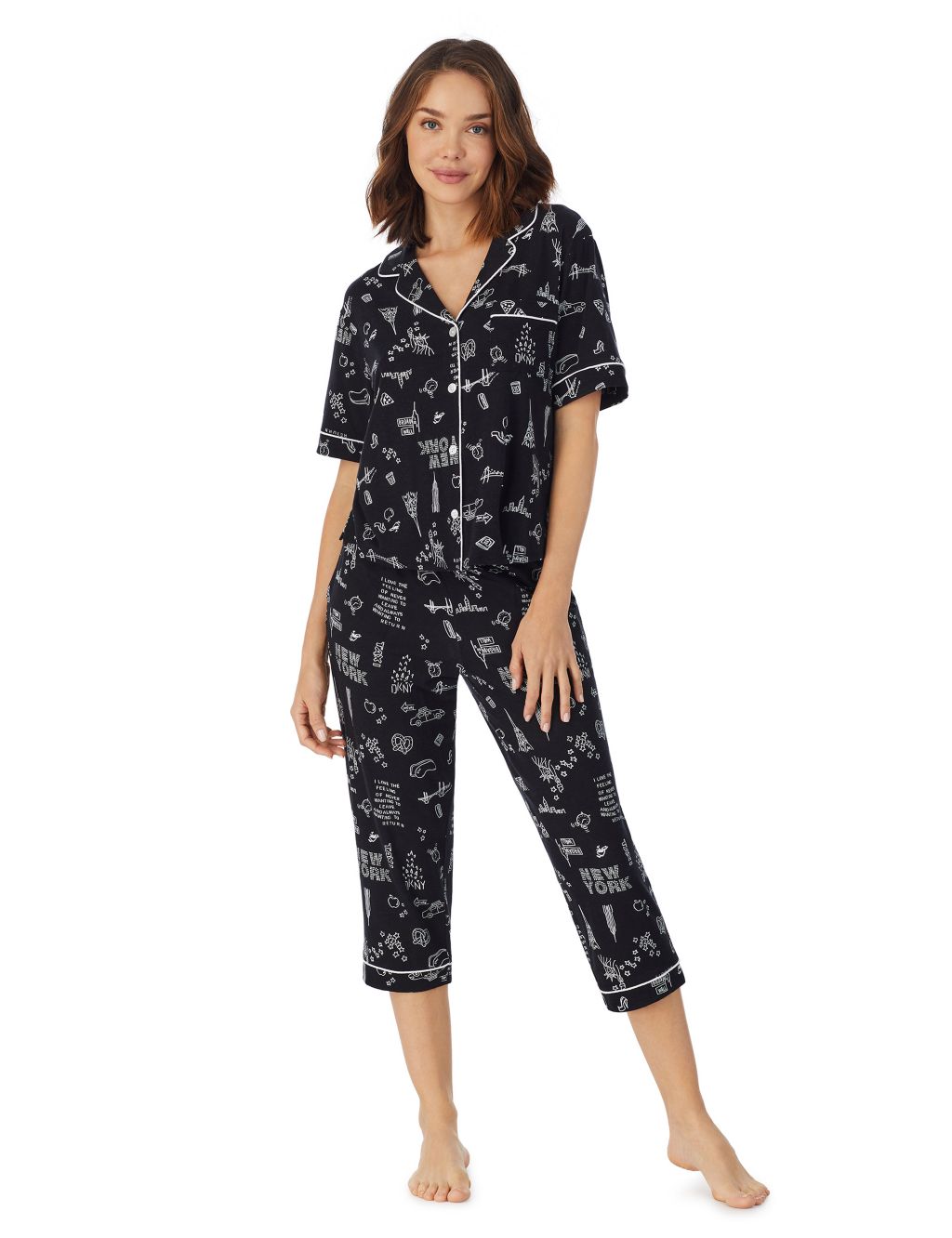 Cotton Rich Printed Cropped Pyjama Set image 4
