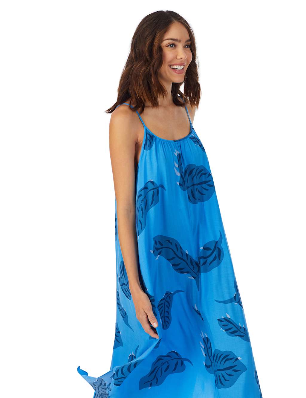 Leaf Print Long Chemise image 6