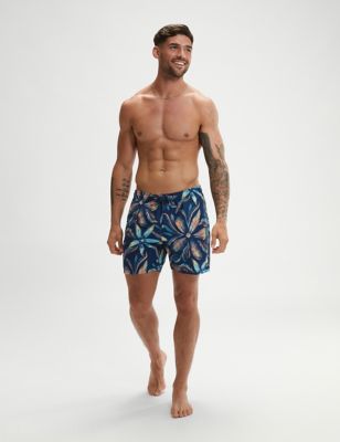 Speedo Mens Tropical Swim Shorts - XS - Blue Mix, Blue Mix