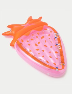 Sunnylife Inflatable Luxe Strawberry Lie-On Float - Pink, Pink