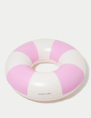 Sunnylife Inflatable Stripe Tube Pool Ring - Pink Mix, Pink Mix