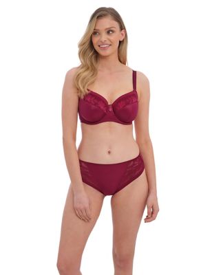 Fantasie Womens Illusion Mid Rise Full Briefs - XS - Berry, Berry
