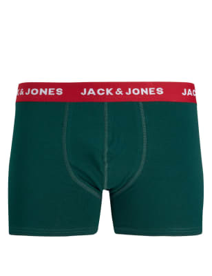 

Mens JACK AND JONES 2pk Cotton Rich Christmas Print Boxers - Multi, Multi