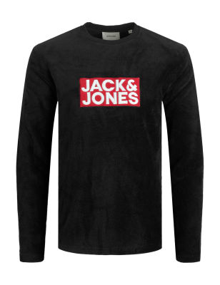 

Mens JACK & JONES Fleece Pyjama Set - Black Mix, Black Mix