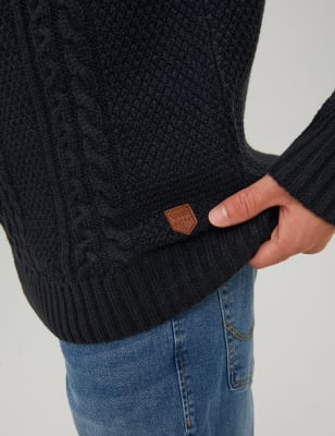 

Mens JACK & JONES Cable Crew Neck Jumper - Navy, Navy