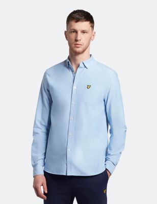 Lyle & Scott Mens Pure Cotton Oxford Shirt - M - Blue, Blue