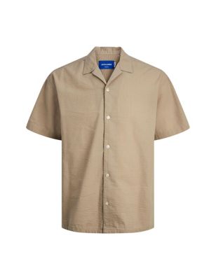 Cotton Blend Seersucker Shirt