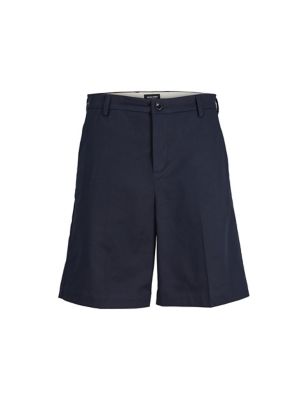 Jack & Jones Mens Cotton Rich Chino Shorts - Navy, Navy,Beige