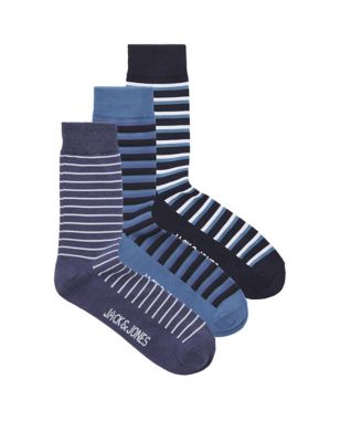 Jack & Jones Mens 3pk Socks - Multi, Multi