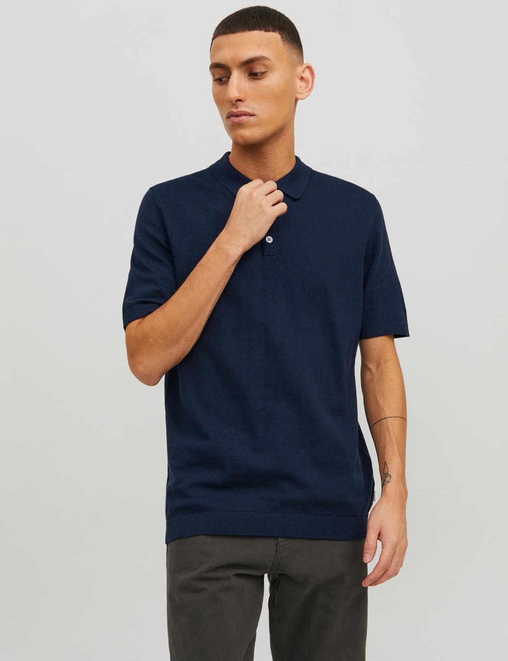 Cotton Rich Knitted Polo Shirt image 4