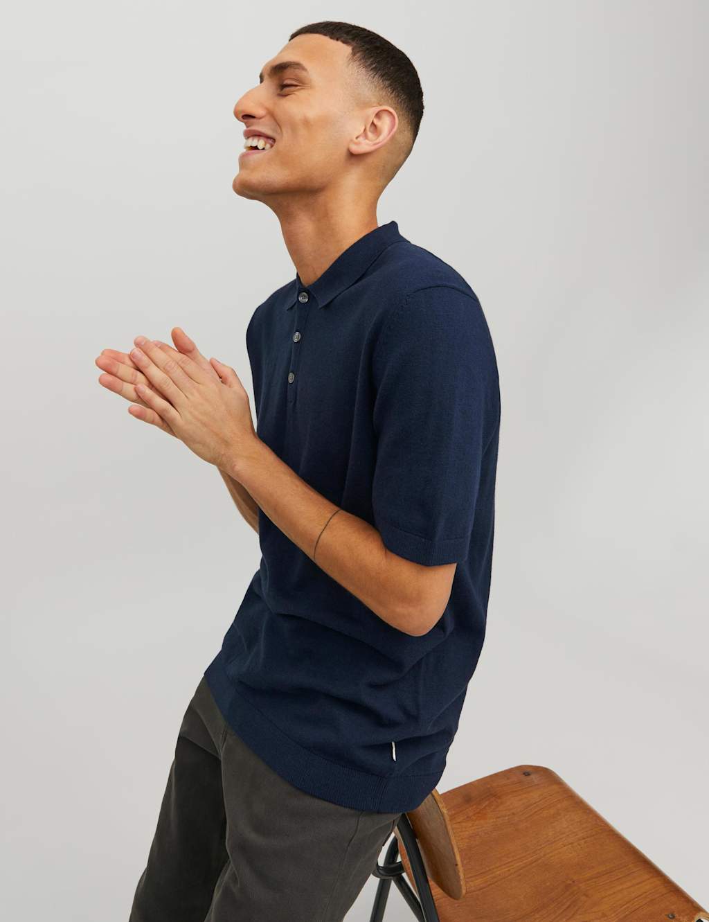 Cotton Rich Knitted Polo Shirt image 5