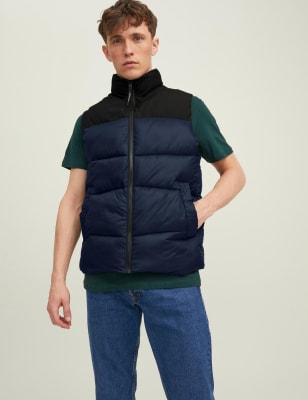 

Mens JACK & JONES Padded Gilet - Navy Mix, Navy Mix