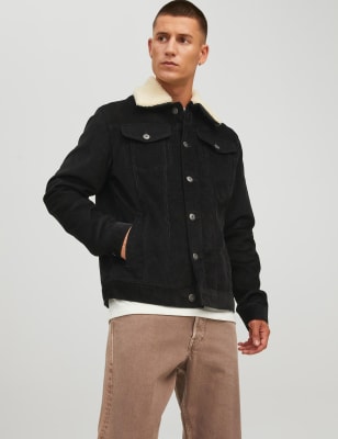 

Mens JACK & JONES Corduroy Jacket - Black, Black