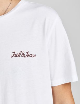 M&S Jack & Jones Mens Pure Cotton Crew Neck T-Shirt