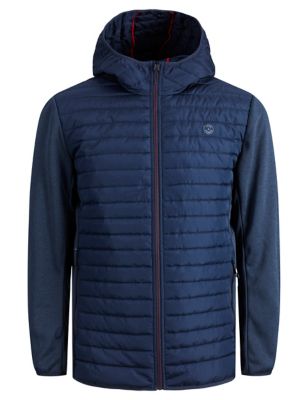 M&S Jack & Jones Mens Quilted Padded Hooded Puffer Jacket