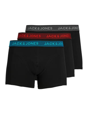 

Mens JACK & JONES 3pk Cotton Rich Trunks - Grey, Grey