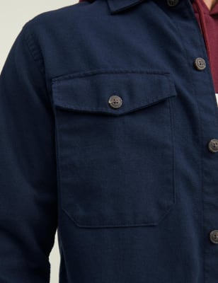 

Mens JACK & JONES Cotton Rich Overshirt - Navy, Navy