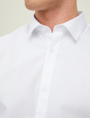 

Mens JACK & JONES Slim Fit Cotton Rich Oxford Shirt - White, White