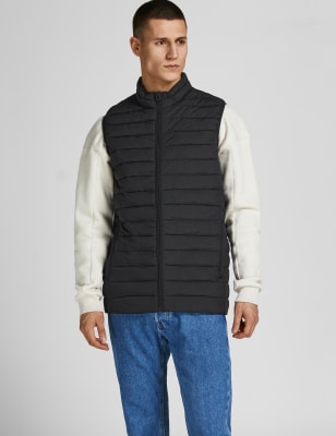 

Mens JACK & JONES Padded Gilet - Black, Black