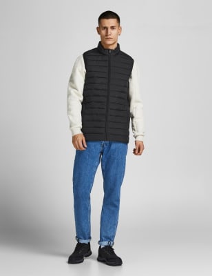 

Mens JACK & JONES Padded Gilet - Black, Black