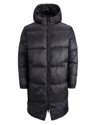 

Mens JACK & JONES Hooded Padded Puffer Jacket - Black, Black