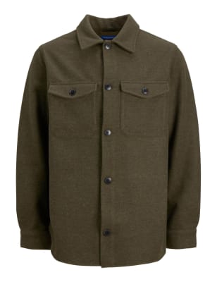 

Mens JACK & JONES Overshirt - Khaki, Khaki