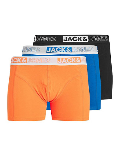 Jack & Jones 3Pk Cotton Rich Trunks - Orange Mix, Orange Mix